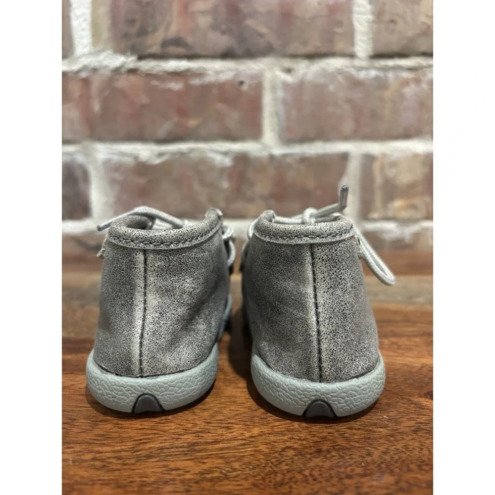 Twisted X Toddler Gray Mocs Size 2M Lace Up, ICA0012, Western Baby Shoes